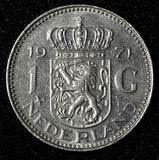 Netherlands Juliana Nickel  1971 1 Gulden 25 mm Royal Dutch KM# 184a  (943)