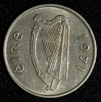 Ireland Republic Copper-Nickel 1971 5 Pence Bull KM# 22 (28 025)