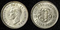 Great Britain George VI Silver 1942 3 Pence KM# 848  (28 200)
