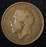 Great Britain George V Bronze 1917 1/2  Penny KM# 809 (28 932)