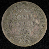 India-British Victoria Silver 1840 Rupee KM# 457.1 (27 364)