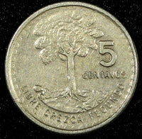 GUATEMALA Copper-Nickel  1977  5 Centavos Guatemala City Mint KM# 270 (24 685)