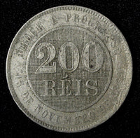 BRAZIL Copper-Nickel 1895 200 Reis 32 mm  KM# 493 (27 819)