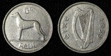 IRELAND Republic 1939 6 Pence 2 YEARS TYPE Irish Wolfhound KM#13  (969)