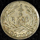 GUATEMALA Copper-Nickel  1901 H 1/4 Real  Heaton Mint Toned KM# 175 (24 565)