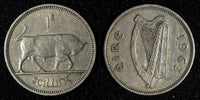 Ireland Republic Copper-Nickel 1963 Shilling Bull KM# 14a (28 023)