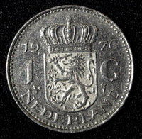 Netherlands Juliana Nickel  1976 1 Gulden 25 mm Royal Dutch KM# 184a  (27 946)