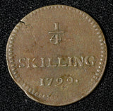 Sweden Gustav IV Adolf Copper 1799 1/4 Skilling Low Mintage-96.000 KM# 548 (83)