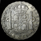Bolivia Charles IV Silver 1808 PTS PJ 8 Reales Last Year Type XF KM# 73 (551)