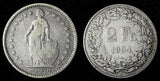 Switzerland Silver 1894 A  2 Francs Helvetia 27.4 mm Better Date KM# 21 (28 487)