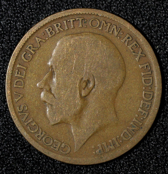 Great Britain George V Bronze 1920 1/2 Half Penny KM# 809 (28 350)