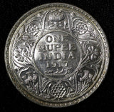 India-British George V Silver 1917 (C) 1 Rupee Calcutta  aUNC /UNC KM# 524 (051)