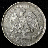 Mexico Silver 1872 Mo M Peso Scales Mexico City Mint aUNC KM# 408.5 (28 267)
