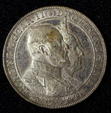 SWEDEN Oscar II Silver 1907 EB 2 Kronor Golden Wedding Anniv.aUNC  KM#776 (116)