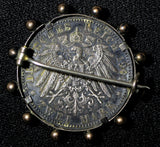 Germany PRUSSIA 1901 A 2 Mark KM# 525 Medal,Pin,Brooch Silver 13.92g. (29 043)