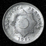 PERU Zinc 1961 1  Centavo Lima mint KM# 227 (30 100)