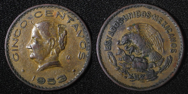 Mexico Bronze 1953 5 Centavos Josefa Ortiz de Domínguez KM# 424 (27 424)