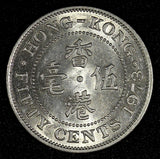 HONG KONG Elizabeth II Copper-Nickel 1973 50 Cents KM# 34 (27 406)