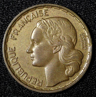 France Aluminum-Bronze 1950 20 Francs G.GUIRAUD 3 plumes  KM# 917.1 (28 259)