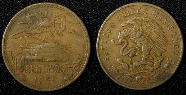 MEXICO  Bronze 1960 Mo 20 Centavos  KM# 440 (27 542)