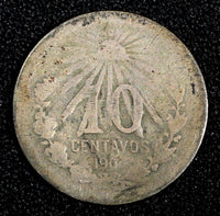 Mexico ESTADOS UNIDOS MEXICANOS Silver 1907 M 10 Centavos  KM#428 (27 293)