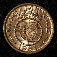 Mozambique Bronze 1961 20 Centavos UNC Toned KM# 85 (27 672)
