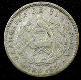 Guatemala Silver 1951 5 Centavos KM# 257.1  (24 437)