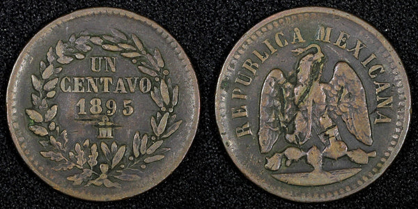 Mexico Copper 1895 Mo 1 Centavo Mexico City Mint KM# 391.6 (27 376)