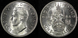 GREAT BRITAIN George VI Silver 1944 1 Shilling Scottish crest UNC KM# 854 (712)