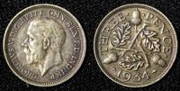 Great Britain George V Silver 1934 3 Pence KM# 831 (28 202)