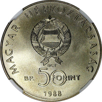 HUNGARY 1988 BP 50 Forint World Wildlife Found. NGC MS68 TOP GRADED KM# 663 (9)