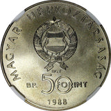 HUNGARY 1988 BP 50 Forint World Wildlife Found. NGC MS68 TOP GRADED KM# 663 (9)
