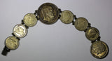 DENMARK Silver Bracelet 1854-1856 4, 6  Skilling,1/2 Rigsdaler (8 Coins) 25.45g.