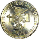 MEXICO Silver 1968 Mo  25 Pesos PCGS MS67 Olympic Games Even Rings KM# 479.1 (7)