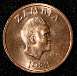 Zambia Kenneth Kaunda 1983 1 Ngwee GEM BU KM# 9a RANDOM PICK (1 Coin) (918)