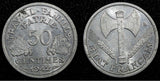 France Aluminum 1942  50 Centimes WWII Issue KM# 914.1 (24 975)