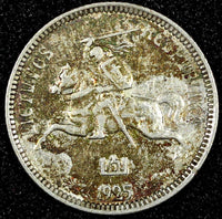 LITHUANIA Silver 1925 1 Litas Toning KM# 76 (25 187)