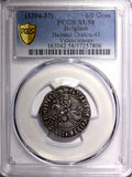 BELGIUM Hainaut  Guillaume I (1304-1337) AR 1/2 Gros PCGS AU58 RARE Chalon-45(6)