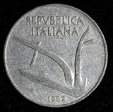 Italy Aluminum 1952 R 10 Lire  Better Date KM# 93 (28 664)