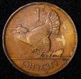 Ireland Republic Bronze 1935 1 Penny hen with chicks  KM# 3 (28 878)