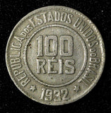 BRAZIL Copper-Nickel 1932 100 Reis Rio de Janeiro Mint KM# 518 (27 604)