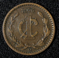 Mexico ESTADOS UNIDOS MEXICANOS Bronze 1906 1 Centavo narrow date KM# 415 (877)