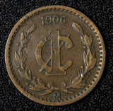 Mexico ESTADOS UNIDOS MEXICANOS Bronze 1906 1 Centavo narrow date KM# 415 (877)