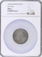 Hungary Leopold I Silver 1695 KB Thaler 45mm NGC AU53 RARE Dav-3264 KM# 214.8