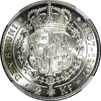 SWEDEN Silver 1907 EB 2 Kronor NGC MS63 Golden Wedding Anniversary KM# 776 (035)