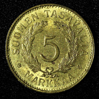 Finland Brass 1948 L 5 Markkaa UNC KM# 31a (27 680)