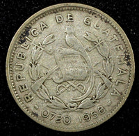 Guatemala Silver 1958 5 Centavos KM# 257.2 (24 417)