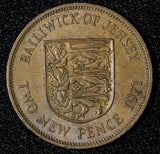 Jersey Elizabeth II Bronze 1971 2 New Pence KM# 31 (28 666)