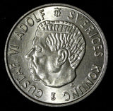 SWEDEN Gustaf VI Adolf Silver 1957 TS 2 Kronor Better Date  UNC KM# 827 (28 711)