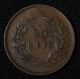 PORTUGAL Charles I Bronze 1891 20 Reis VF-XF KM# 533 (30 043)
